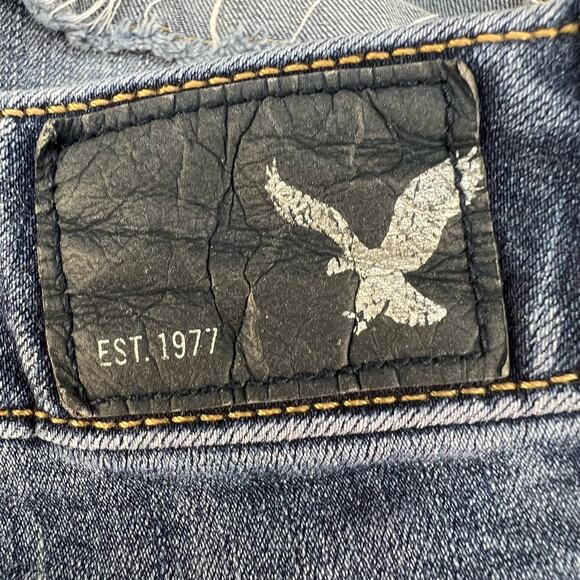 American Eagle Women's Denim Shortie Shorts Size 6 Super Stretch Summer Basics - Picture 9 of 15